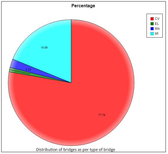 Distribution of bridges as per type of bridge